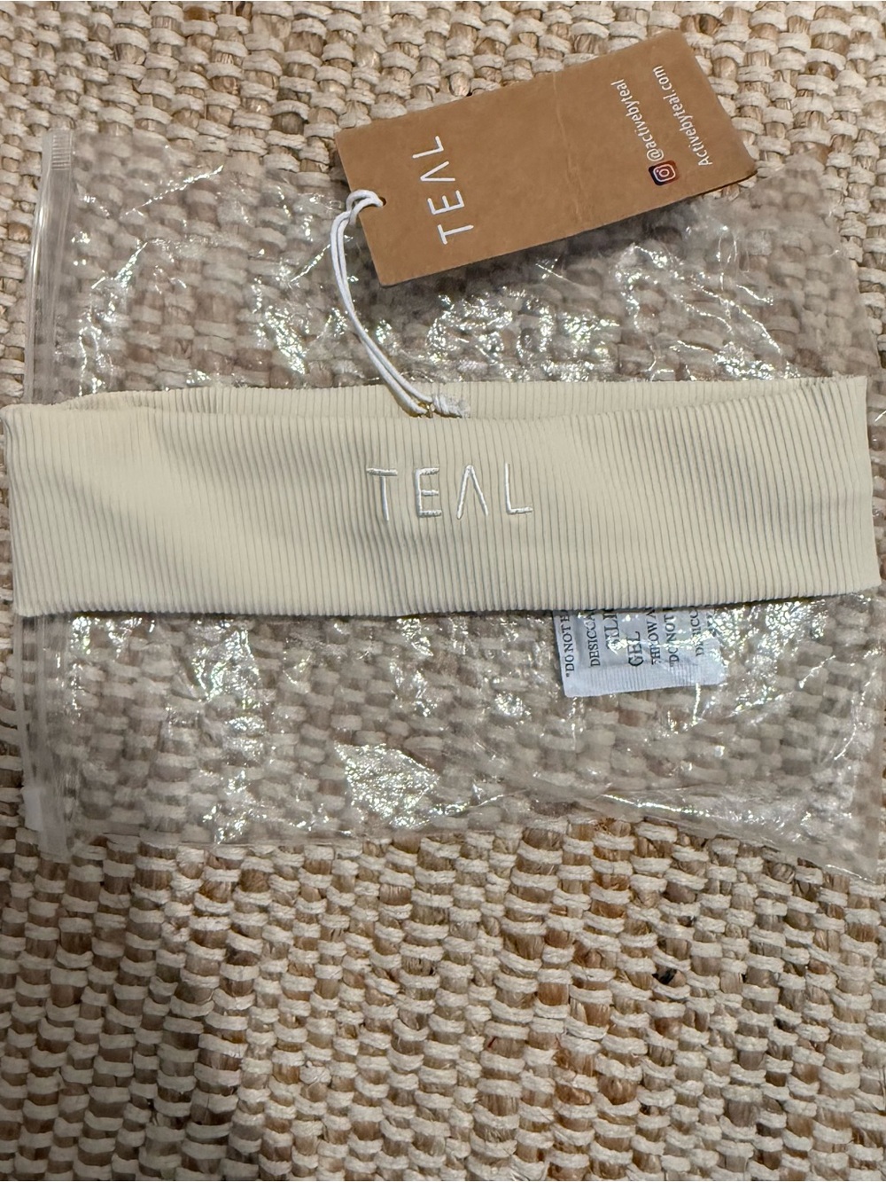 TEAL (Exclusive) Ribbed Cream Headband